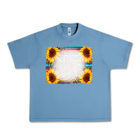 Pebble Blue Serape Bleached Sunflowers Leopard Background Urban Heavy Tee - CowCowDesign