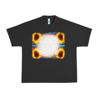 Pigment Black Serape Bleached Sunflowers Leopard Background Urban Heavy Tee - CowCowDesign