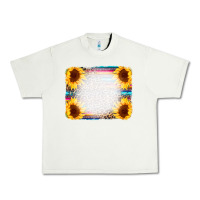 Pistachio Serape Bleached Sunflowers Leopard Background Urban Heavy Tee - CowCowDesign