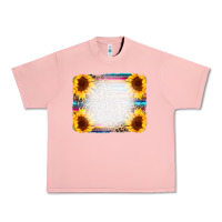 Salmon Serape Bleached Sunflowers Leopard Background Urban Heavy Tee - CowCowDesign