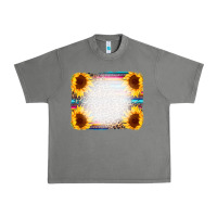Tornado Serape Bleached Sunflowers Leopard Background Urban Heavy Tee - CowCowDesign