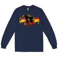 Navy Juneteenth mom Mother's Day Long Sleeve Tee - FaDigitalArtStudio