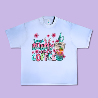 Some Bunny Needs Coffee Easter Urban Heavy Tee Designed By Jasminsmagicworld