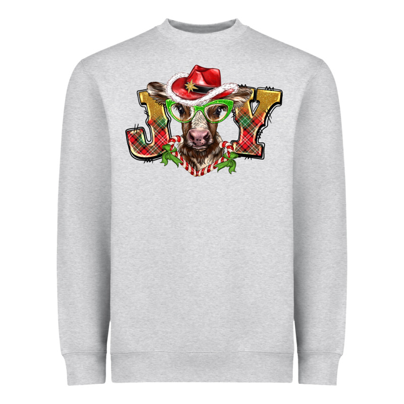 Christmas Joy Baby Cow Heavyweight Sweatshirt by BarkalooDesign | Teevron