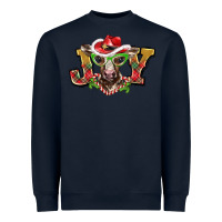 Navy christmas joy baby cow Heavyweight Sweatshirt - BarkalooDesign
