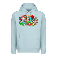 Blue Mist baseball vibes Premium Hoodie - CowhideDigitalArt