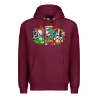 Burgundy baseball vibes Premium Hoodie - CowhideDigitalArt