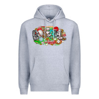 Heather Grey baseball vibes Premium Hoodie - CowhideDigitalArt