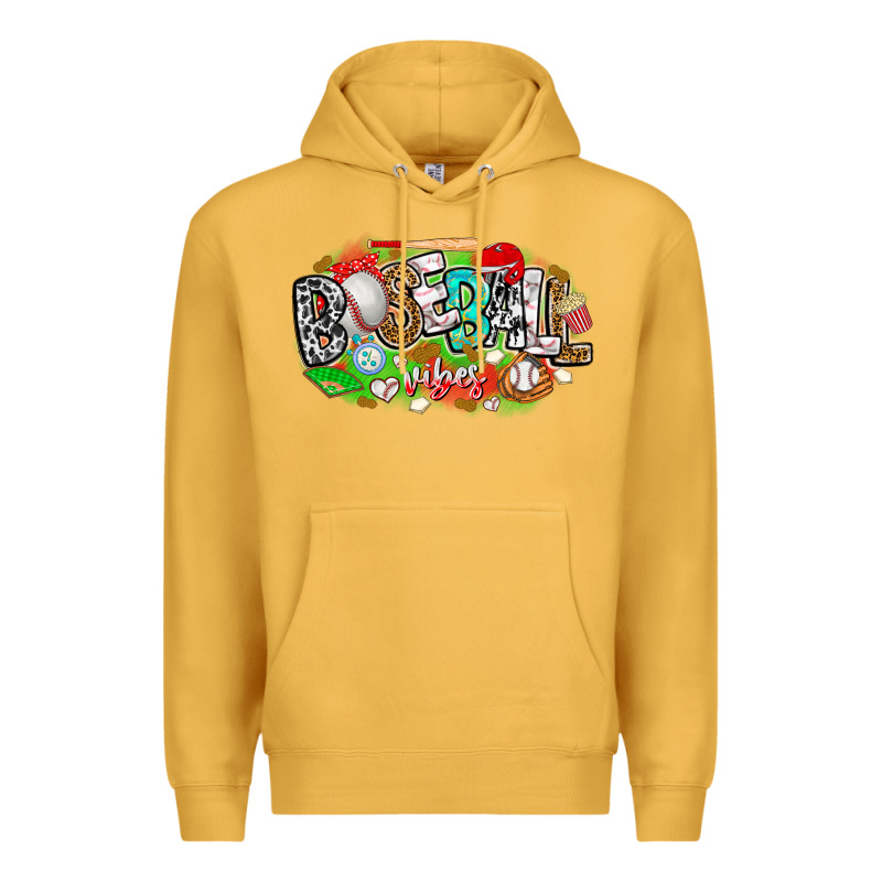 Baseball Vibes Premium Hoodie by CowhideDigitalArt | Teevron