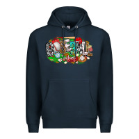 Navy baseball vibes Premium Hoodie - CowhideDigitalArt