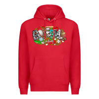 Red baseball vibes Premium Hoodie - CowhideDigitalArt