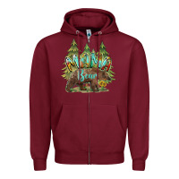 Burgundy mama bear trees Zipper Hoodie - BarkalooDesign