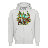 Dove Grey mama bear trees Zipper Hoodie - BarkalooDesign