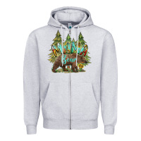 Heather Grey mama bear trees Zipper Hoodie - BarkalooDesign