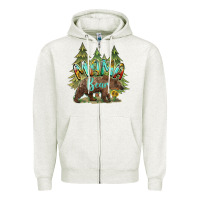 Oatmeal Heather mama bear trees Zipper Hoodie - BarkalooDesign