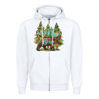 White mama bear trees Zipper Hoodie - BarkalooDesign