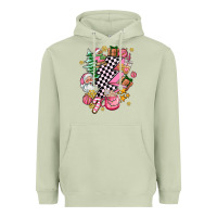 Matcha pink christmas lightning bolt Heavyweight Hoodie - AdoDesignShop