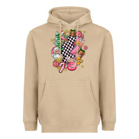 Mushroom pink christmas lightning bolt Heavyweight Hoodie - AdoDesignShop
