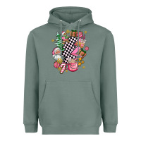 Sage pink christmas lightning bolt Heavyweight Hoodie - AdoDesignShop