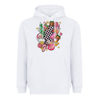 White pink christmas lightning bolt Heavyweight Hoodie - AdoDesignShop