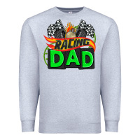 Heather Grey racing dad with racing  equipment Premium Sweatshirt - AdoDesignShop