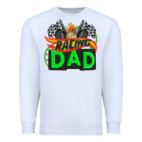 White racing dad with racing  equipment Premium Sweatshirt - AdoDesignShop