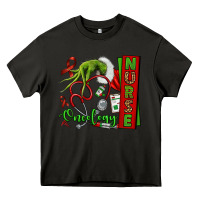 Asphalt Christmas Character Nurse Heavy Core Tee - NancyCooperArtShop