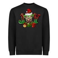 Black christmas joy cow Heavyweight Sweatshirt - BarkalooDesign