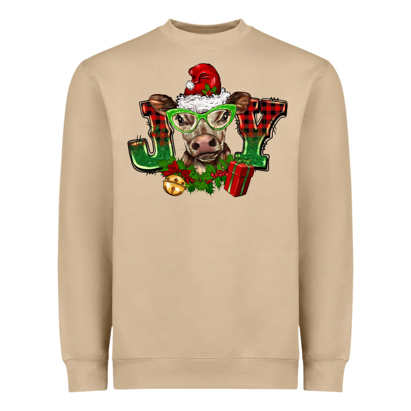 Christmas Joy Cow Heavyweight Sweatshirt by BarkalooDesign | Teevron