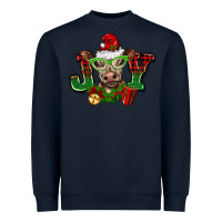 Navy christmas joy cow Heavyweight Sweatshirt - BarkalooDesign