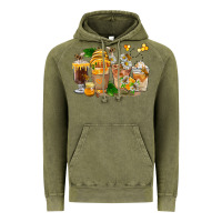 Vintage Olive Honey Bee Coffee Cups Vintage Hoodie - FaDigitalArtStudio