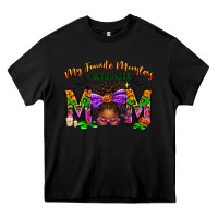 Black My Favorite Monsters Call Me Mom Heavy Core Tee - texasbilliewilder