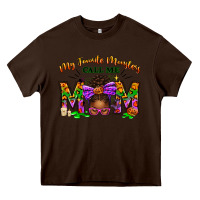 Chocolate Brown My Favorite Monsters Call Me Mom Heavy Core Tee - texasbilliewilder