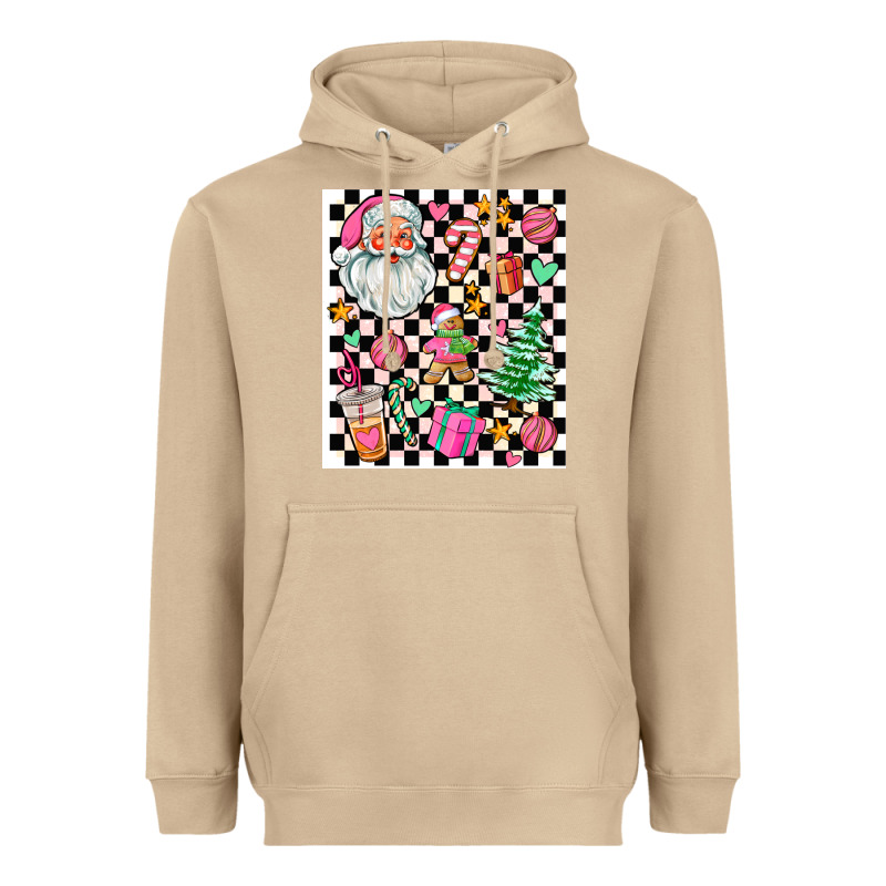 Pink Christmas Elementary Heavyweight Hoodie by AdoDesignShop | Teevron