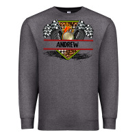 Charcoal Heather custom name race flag and race equipment Premium Sweatshirt - AdoDesignShop