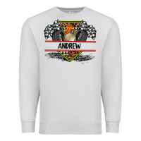Dove Grey custom name race flag and race equipment Premium Sweatshirt - AdoDesignShop
