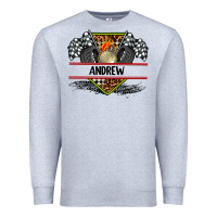 Heather Grey custom name race flag and race equipment Premium Sweatshirt - AdoDesignShop