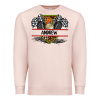 Pale Pink custom name race flag and race equipment Premium Sweatshirt - AdoDesignShop