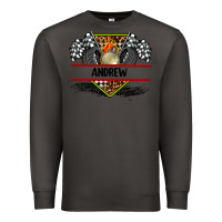Smoke custom name race flag and race equipment Premium Sweatshirt - AdoDesignShop