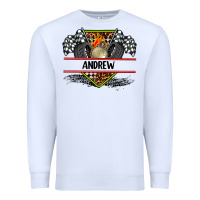Custom Name Race Flag And Race Equipment Premium Sweatshirt | Teevron
