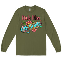 Army Green little miss sixth grade Long Sleeve Tee - RanaPortraitStore