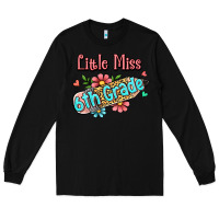 Black little miss sixth grade Long Sleeve Tee - RanaPortraitStore