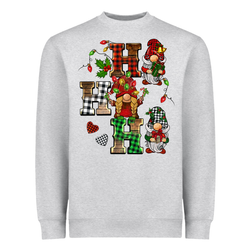 Christmas Ho Ho Ho Gnomes Heavyweight Sweatshirt by BarkalooDesign | Teevron