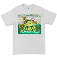 Dove Grey frog with sunflower Premium Tee - TumblerDesignByShophia
