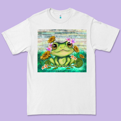 Frog With Sunflower Premium Tee Designed By Tumblerdesignbyshophia