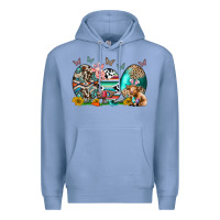 Colony Blue easter easter eggs Premium Hoodie - CowhideDigitalArt