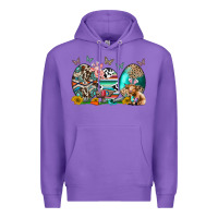Purple easter easter eggs Premium Hoodie - CowhideDigitalArt