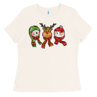 Bone christmas reindeer polar bear snowman Ladies Tee - CowGirlArtShop