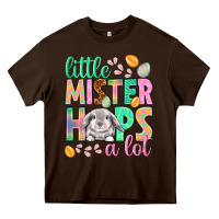 Chocolate Brown little mister hops a lot Heavy Core Tee - NancyCooperArtShop