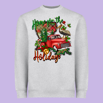 Home For The Holidays Louisiana Heavyweight Sweatshirt Designed By Barkaloodesign